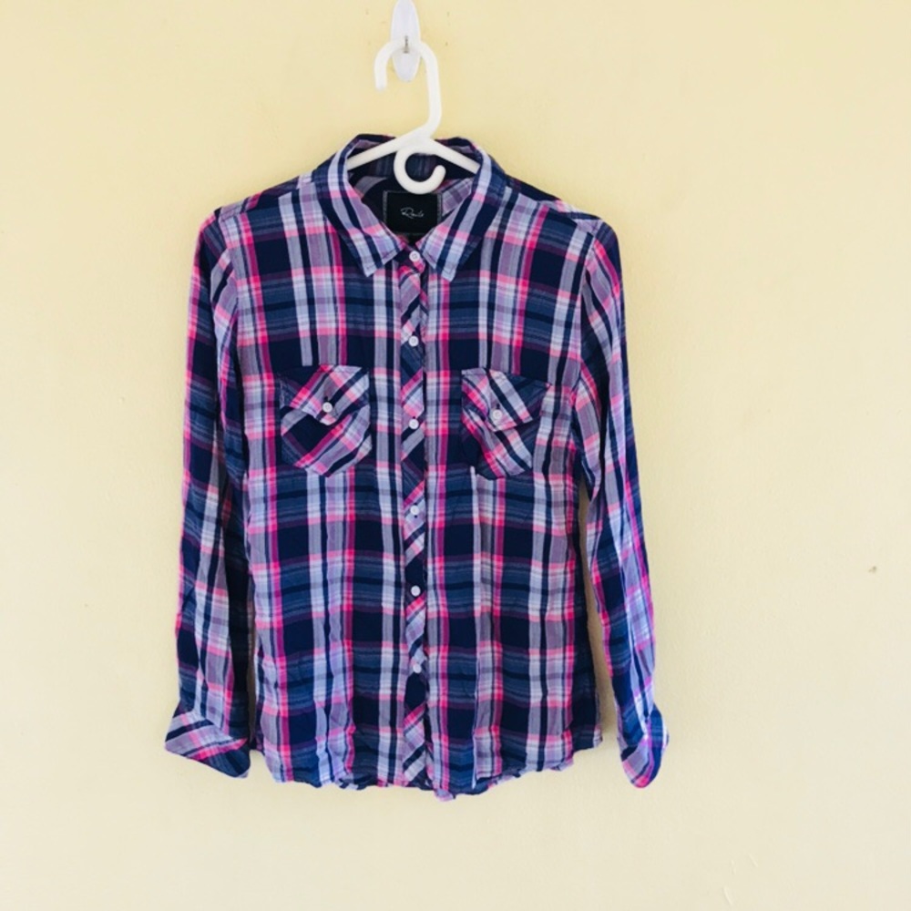 Rails Plaid Button Down Long Sleeve Shirt Top Sz S - Picture 2 of 6